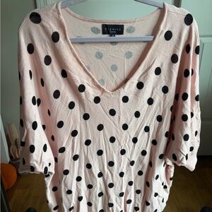 Premise Light Pink and Black Polka Dot Sweater